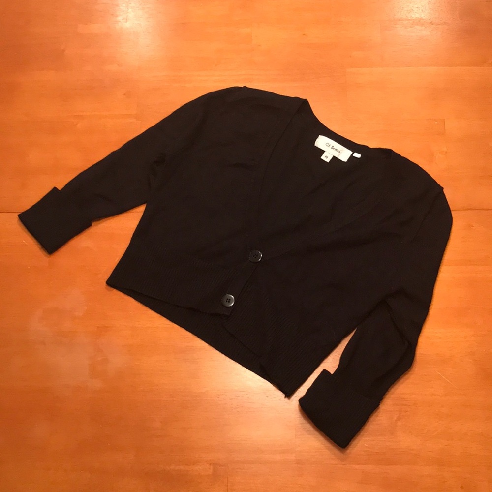 Juniors Black Cropped Cardigan